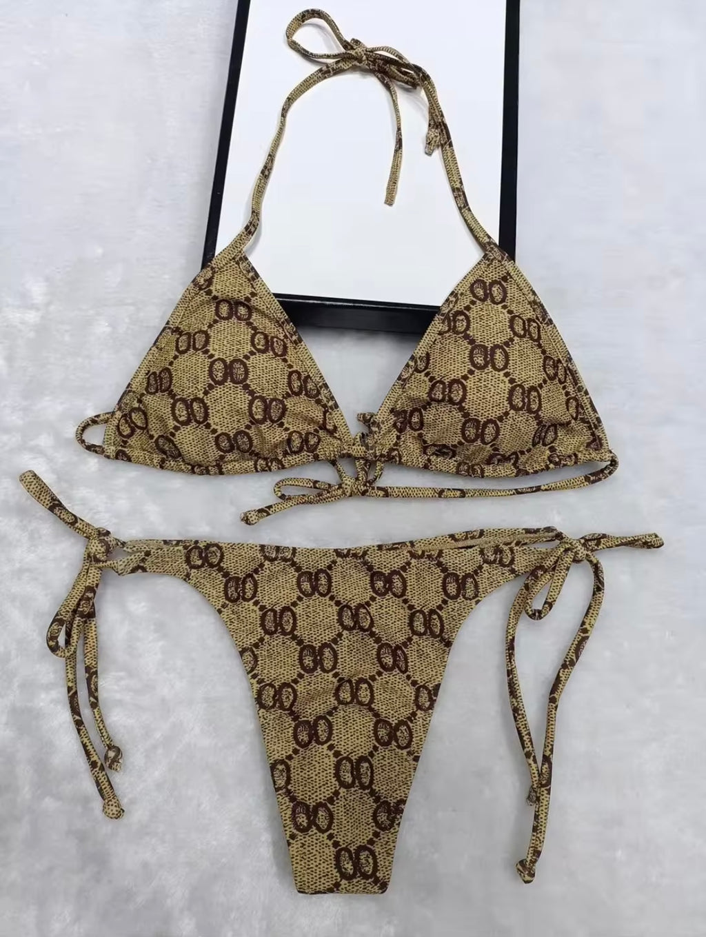 Tan Gucci String Bikini