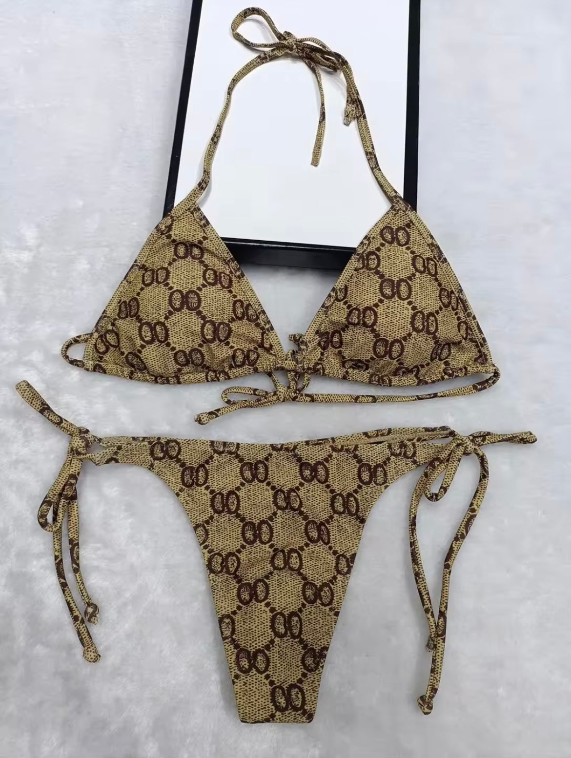 Tan Gucci String Bikini