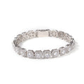Hip-hop 9mm square rock candy zircon bracelet